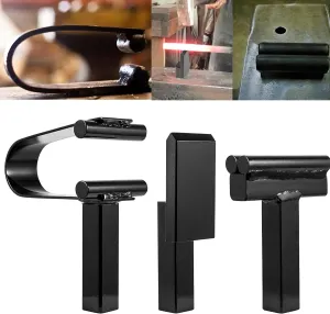 1 Inch Blacksmith Anvil Forge Hardy Tool Set 3pcs - Anvil Hot Cut Tool, Creasing Stake Tool, & Spring Fuller Hardy Tool