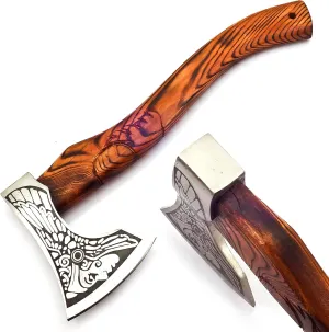 1095 Custom Handmade | Steel Corban Survival Axe | Custom Handmade | High-Carbon Steel | Blade | Camping | Outdoor Adventures | Survival Gear | Leather Sheath | Damascus Steel