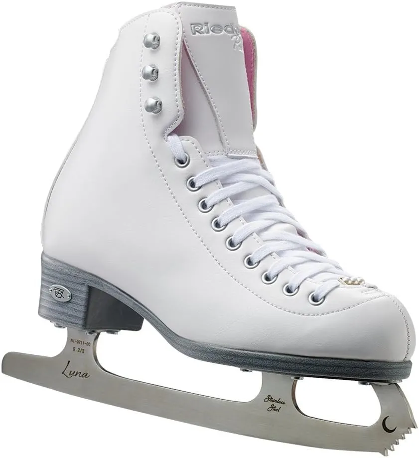 114 Pearl Ice Skates - Women's Recreational Ice Figure Skates with Steel Luna Blade