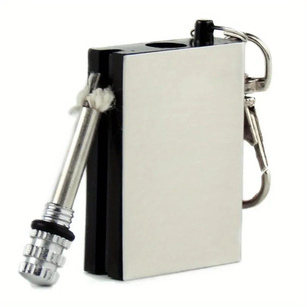 12 Pieces Metal Permanent Match Fire Starter Keychain Set