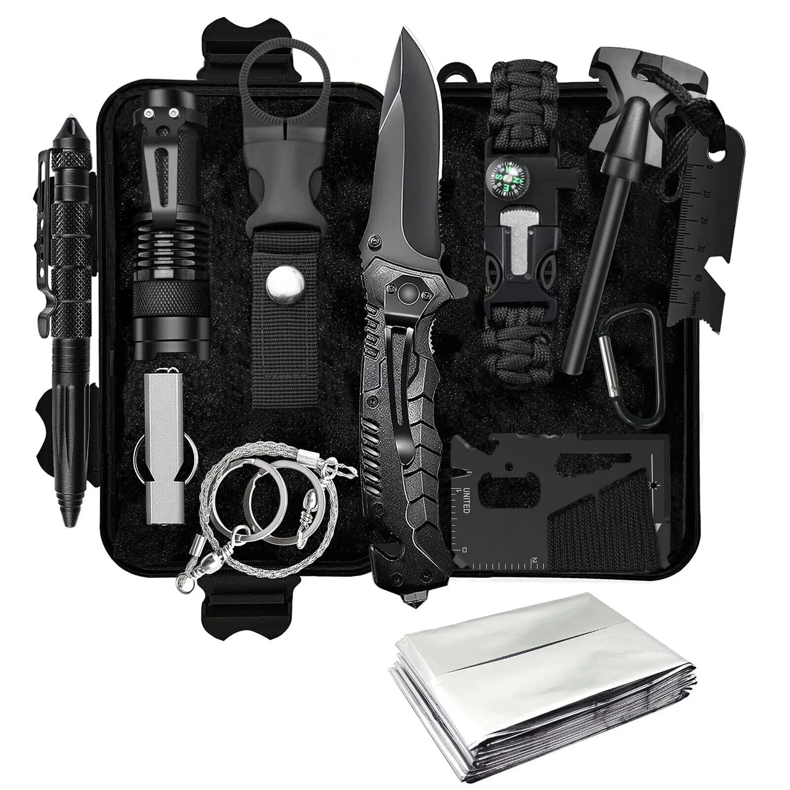 12pc Survival First Aid Kit Medical Emergency Military Trauma Bag Tactical Water