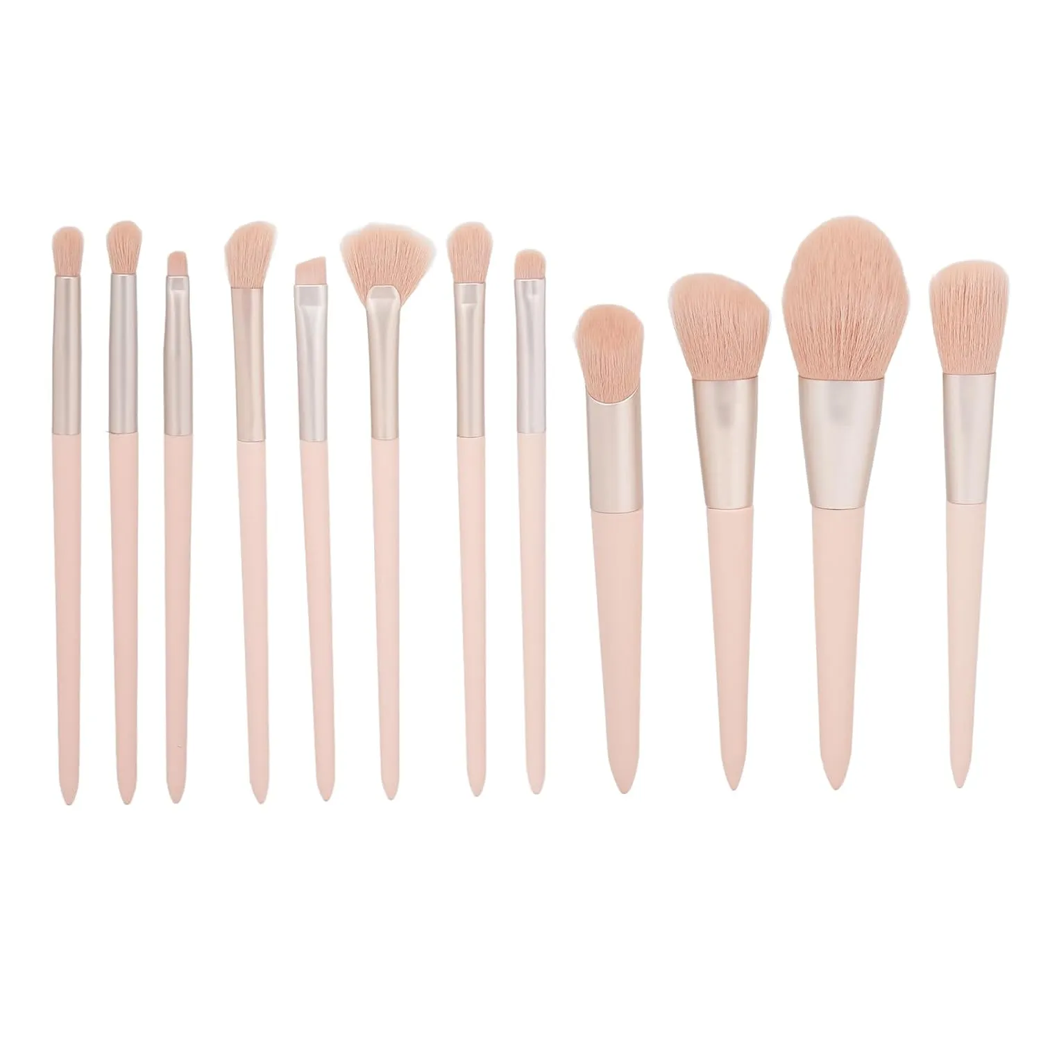 12pcs Makeup Brush Set, Cosmetic Brush Set with Soft Fiber Hair, Loose Powder Blush Eyebrow Eyeshadow Brush, Wooden Handle for Makeup Artist, Women, Novice, Travel, Home Use