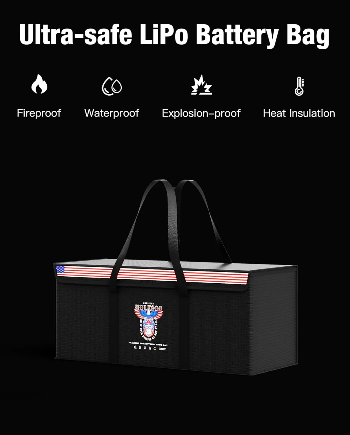 12V 200Ah LiFePO4 Lithium Battery Fireproof Safe Bag Large Capacity Explosion-Proof Battery Bag LiPO Safe Bag Waterproof Battery Storage Box(22 * 9 * 9.4 inch), 2-Pack