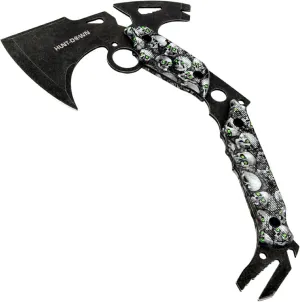 13" Hunting Survival Axe with Sheath - Skulls Pattern Handle