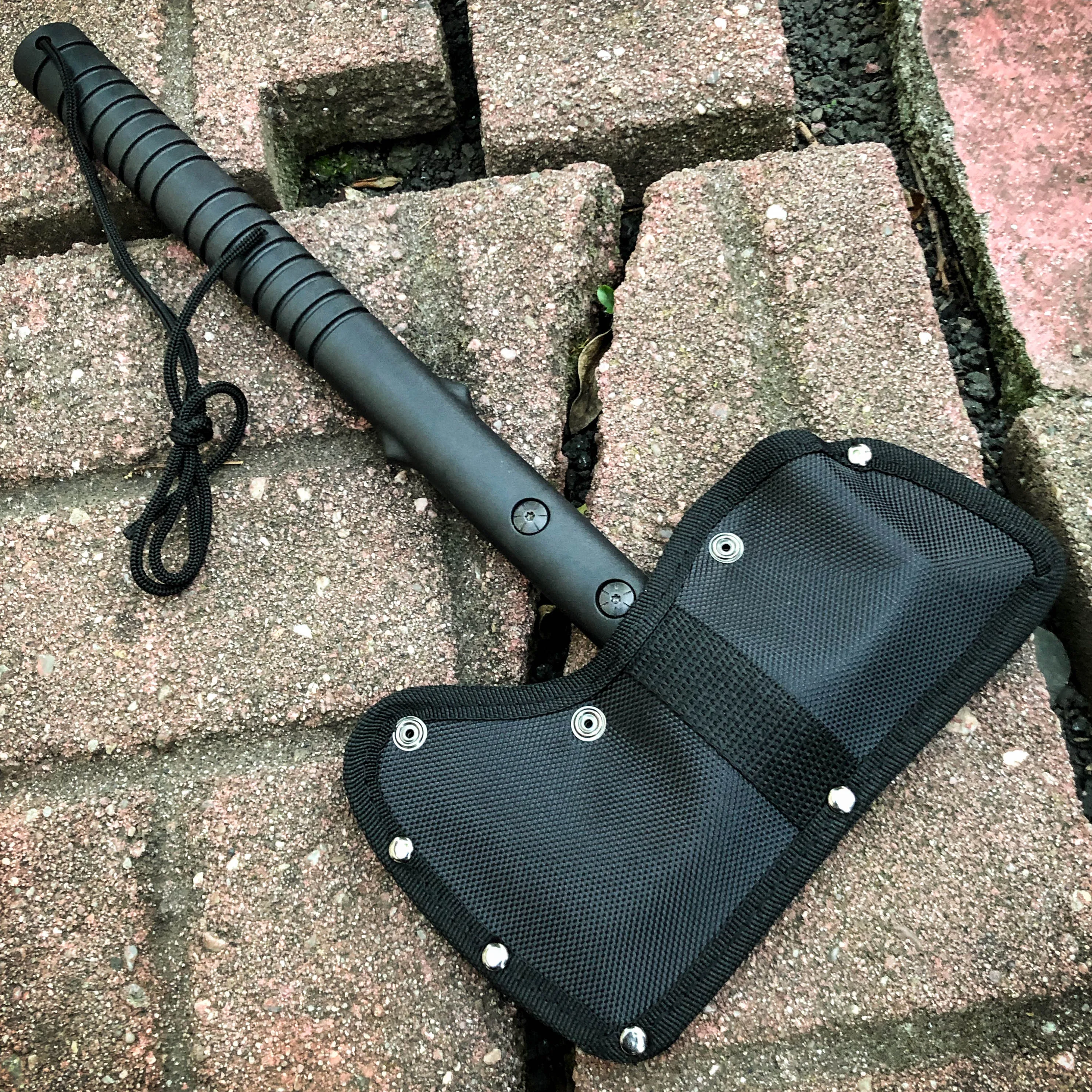 15" Battle Axe BLACK Hatchet Tomahawk Hammer Pin