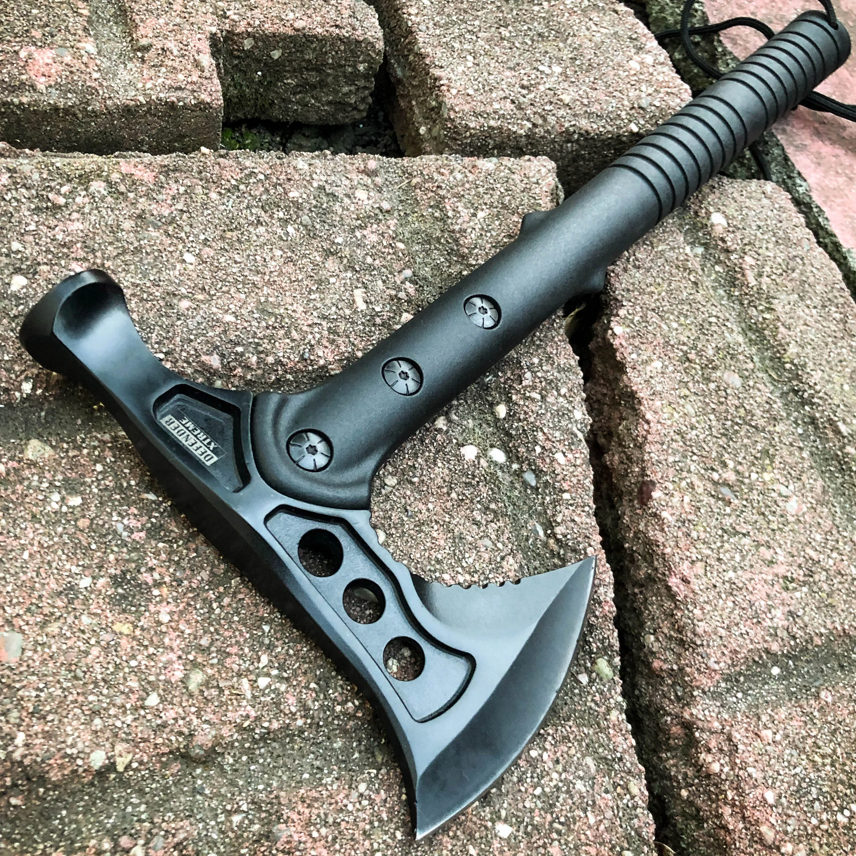 15" Battle Axe BLACK Hatchet Tomahawk Hammer Pin