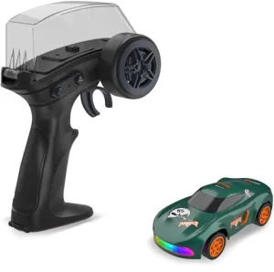 1/64 Mini RC Drift Car 4WD High-Speed Desktop Toy Remote Control Sports Cars 2.4Ghz Racing Model Ideal for Racer Kids and Adults (K11 Green)