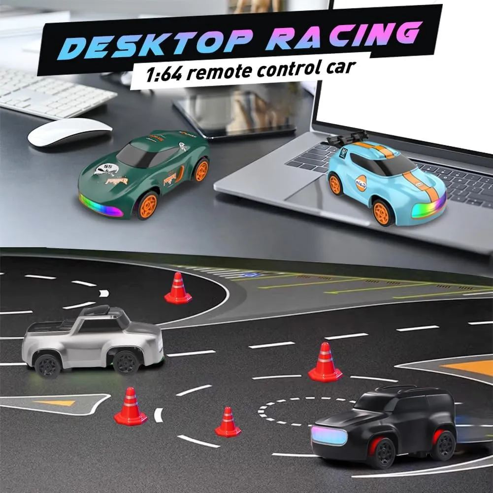 1/64 Mini RC Drift Car 4WD High-Speed Desktop Toy Remote Control Sports Cars 2.4Ghz Racing Model Ideal for Racer Kids and Adults (K11 Green)