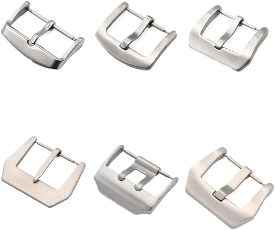 18 20 22 23 24mm Metal Buckle Watch Strap Band Wholesale Solid Stainless Steel Silver Black Brushed Watchbands Clasp Accessories