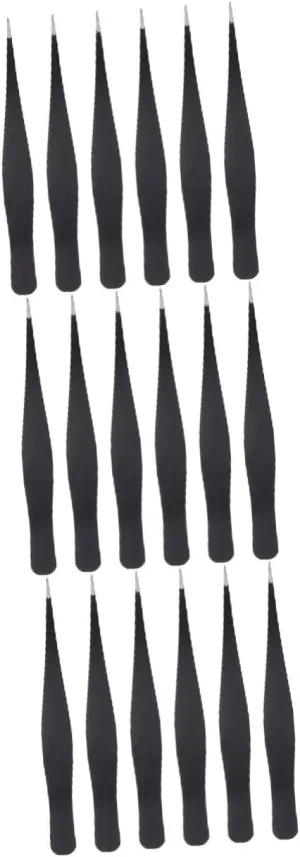 18pcs Eyelash Tweezers Stainless Steel Straight Tweezers for Eyelash Grafting Ergonomic Design Durable Beauty Tools for Makeup Application and Travel