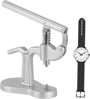 1pc Desk Type Watch Case Closer with Plastic Covers Sturdy Watch Press Tool Essential Press Silver