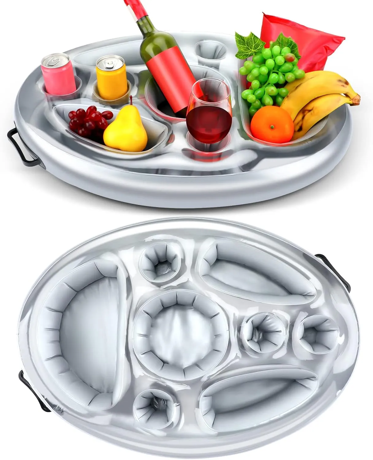 2 Pcs Pool Drink Holder Floats Inflatable Floating Drink Holder Pool Floats Bar Floating Pool Tray for Food and Drinks Beer Wine Fun Drink Float for Swimming Pool Party Beach Accessories