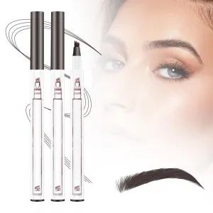 2 PCS Waterproof Brow Pencil with Micro-Fork Tip,Upgrade 3D Magic Eyebrow Pencil 4-Head Split Waterproof Long-lasting,Fine Stroke Eyebrow Pen Makeup Eyebrow Pencils Stay on All Day (Dark Brown)