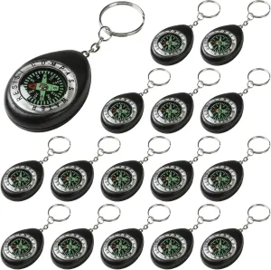 20 Piece Outdoor Mini Compass Set, Portable Hiking Navigation Tool with Keyring, Compact for Camping and Survival (1.54 X 2.09 X 0.59 Inches)