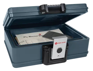 2017F UL-72 Fire Rated 30 minutes at 1550°F/843°C; Single latch design with push button and key lock; Waterproof; Fits A4 paper flat