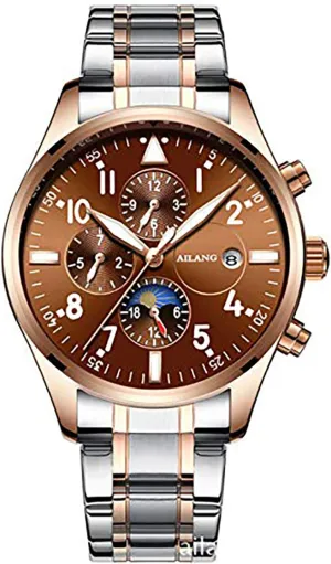 2018 New Authentic Ai Lang Swiss Men's Luminous Fashion Mechanical Leather Stainless Steel Strap Multi-Purpose Waterproof Watch -478