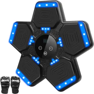2025 Music Boxing Machine for Kids: Smart Bluetooth Wall Mounted Punching Pad with Gloves - Electronic Workout Equipment Age 6  Kids Adults Home Gym - Birthday Gifts for Boys Girls