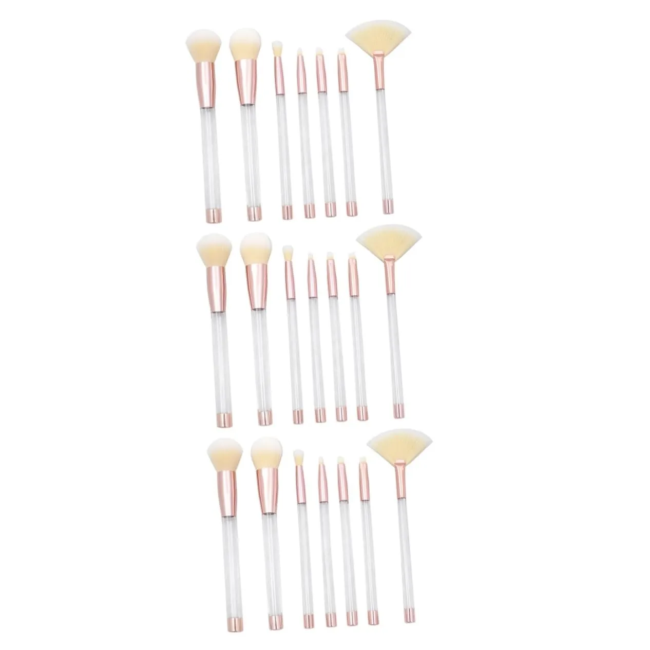 21 Pcs Diy Makeup Brush Set with Crystal Handle Synthetic Bristles 5-piece Set Empty Tube Perfect Ladies