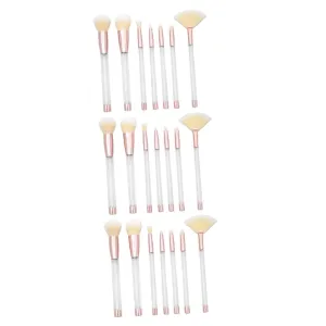 21 Pcs Diy Makeup Brush Set with Crystal Handle Synthetic Bristles 5-piece Set Empty Tube Perfect Ladies