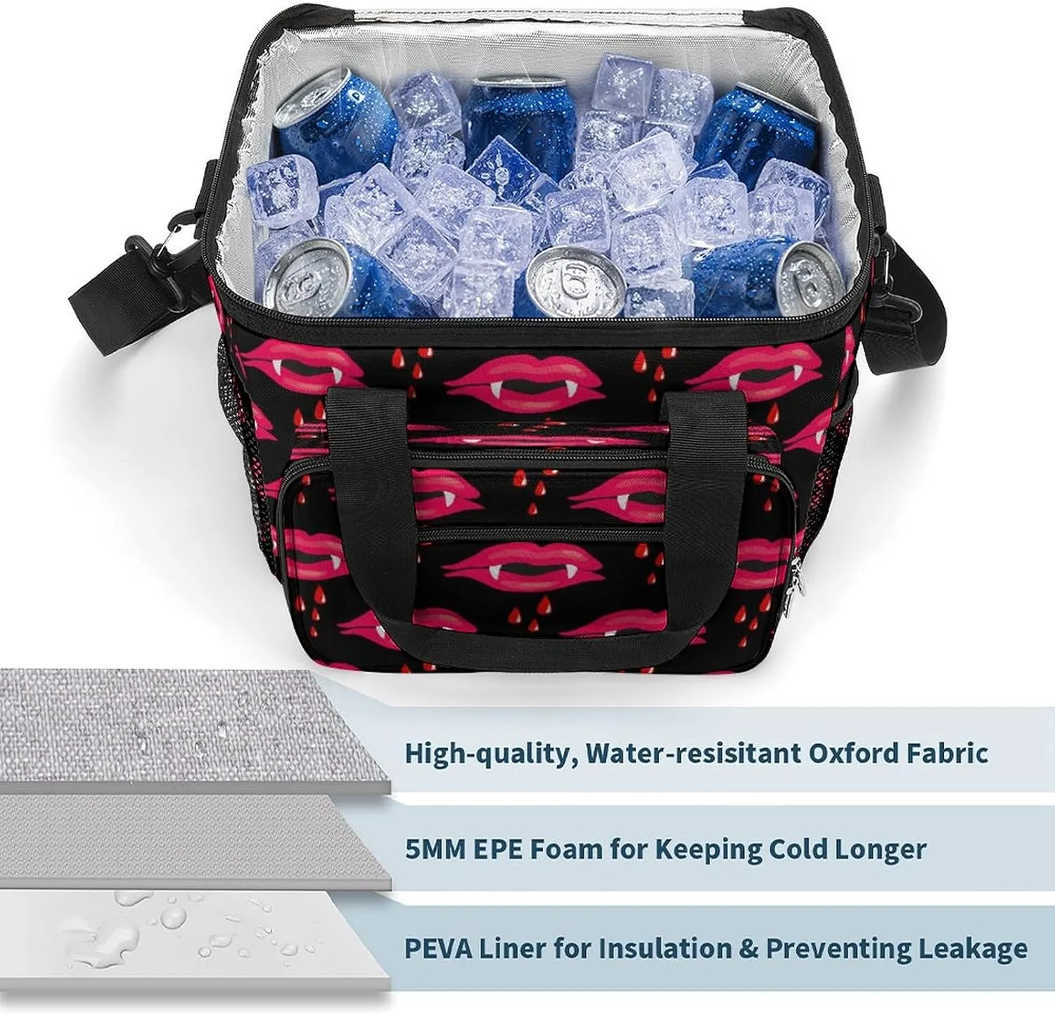 22.5L Waterproof Soft Cooler BagInsulated Lunch Box for Camping Fishing Beach Road Trips