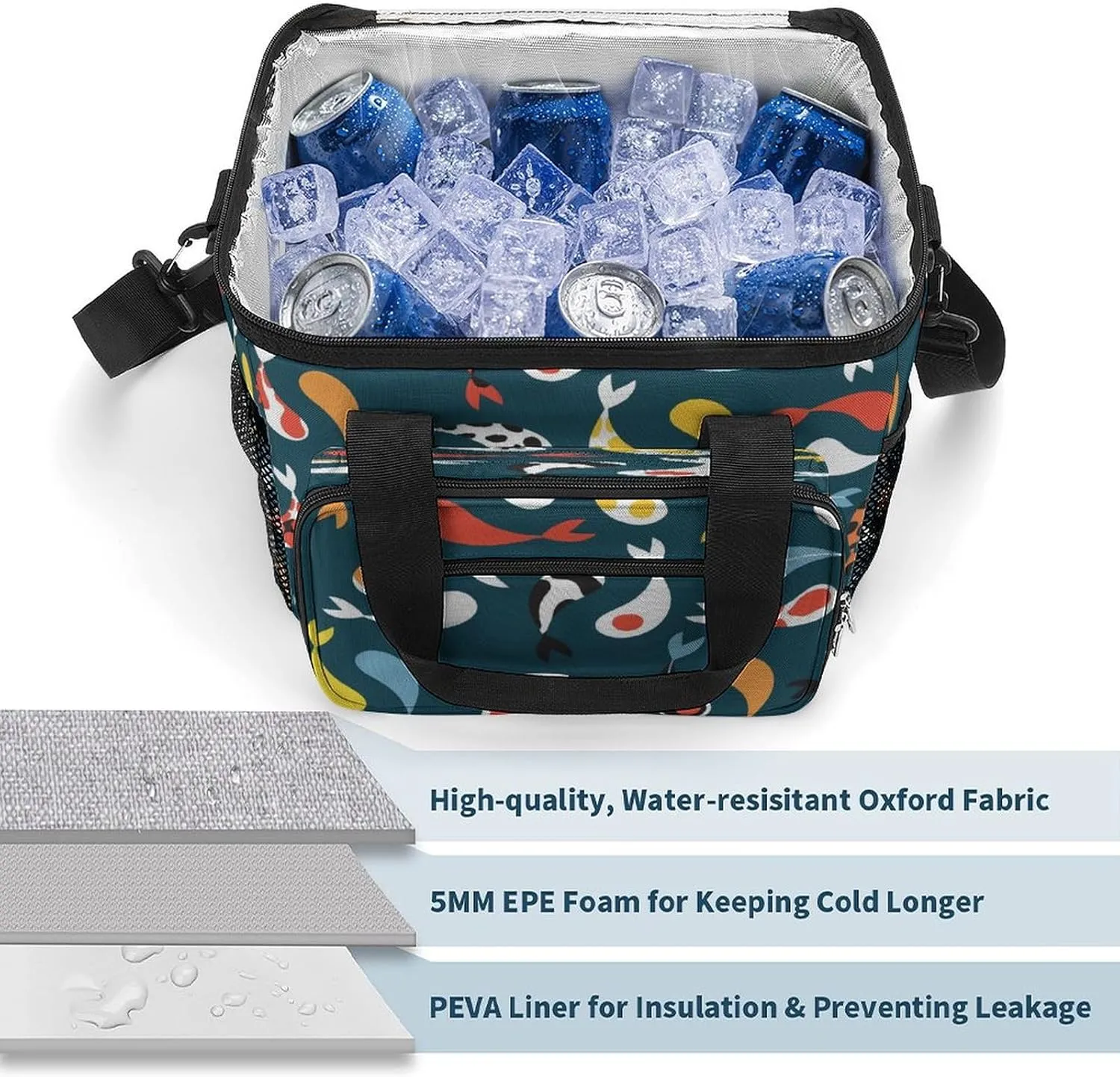 22.5L Waterproof Soft Cooler BagInsulated Lunch Box for Camping Fishing Beach Road Trips
