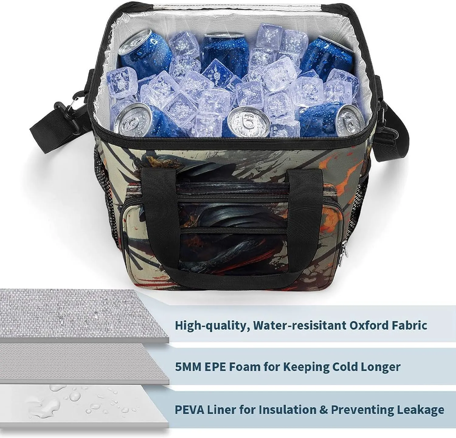 22.5L Waterproof Soft Cooler BagInsulated Lunch Box for Camping Fishing Beach Road Trips