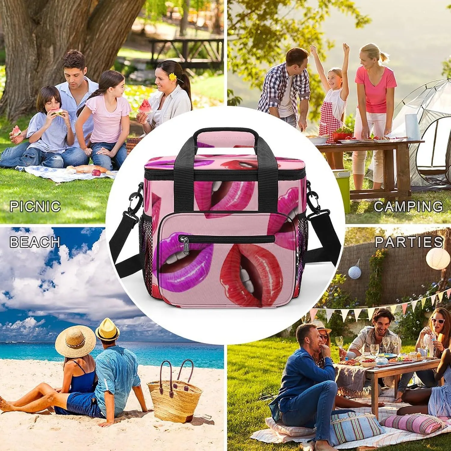 22.5L Waterproof Soft Cooler BagInsulated Lunch Box for Camping Fishing Beach Road Trips