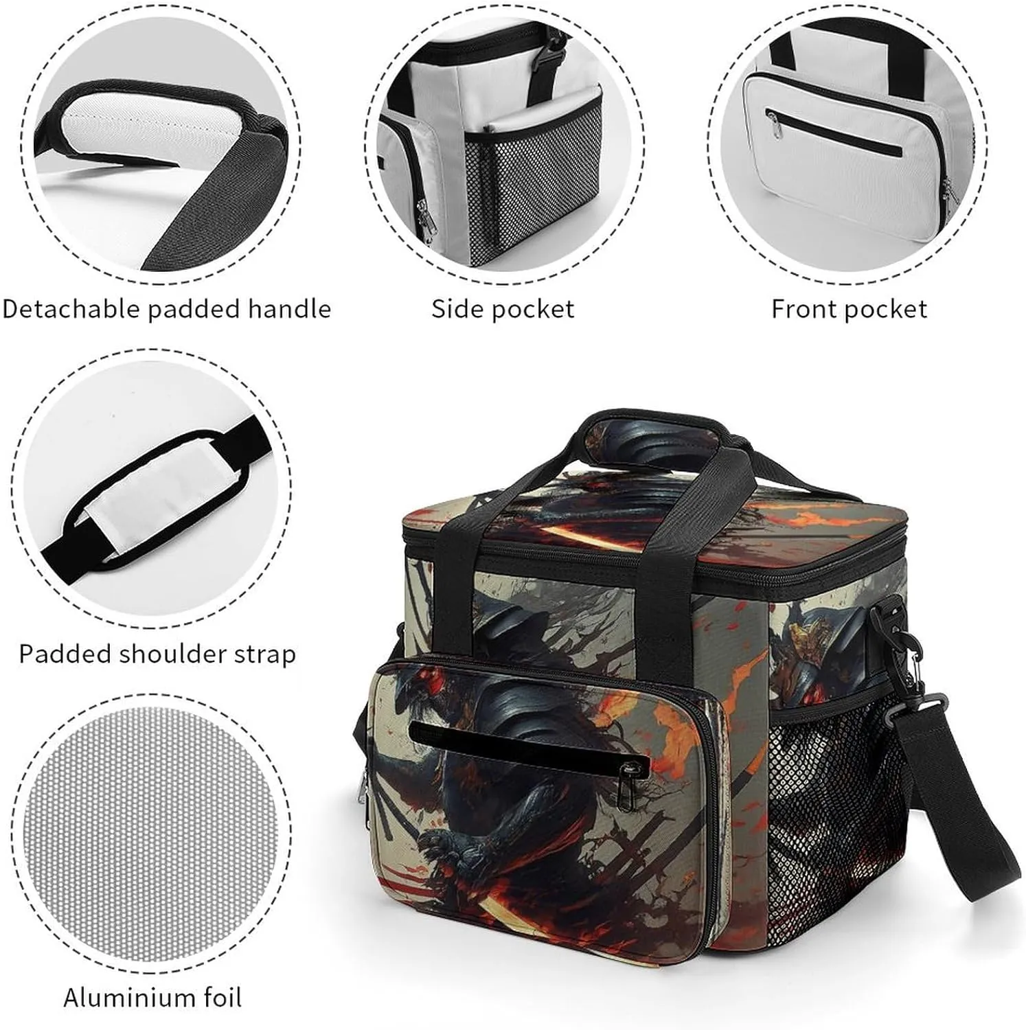 22.5L Waterproof Soft Cooler BagInsulated Lunch Box for Camping Fishing Beach Road Trips