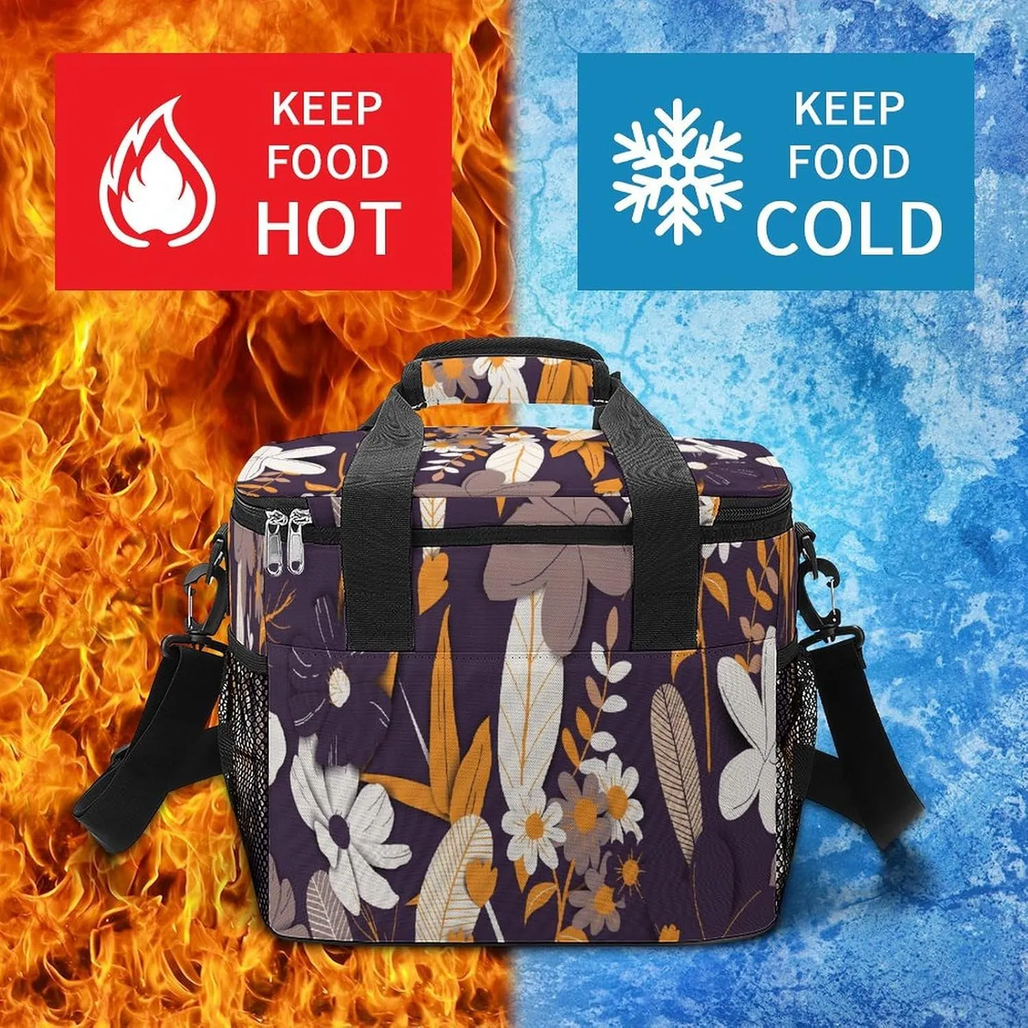 22.5L Waterproof Soft Cooler BagInsulated Lunch Box for Camping Fishing Beach Road Trips