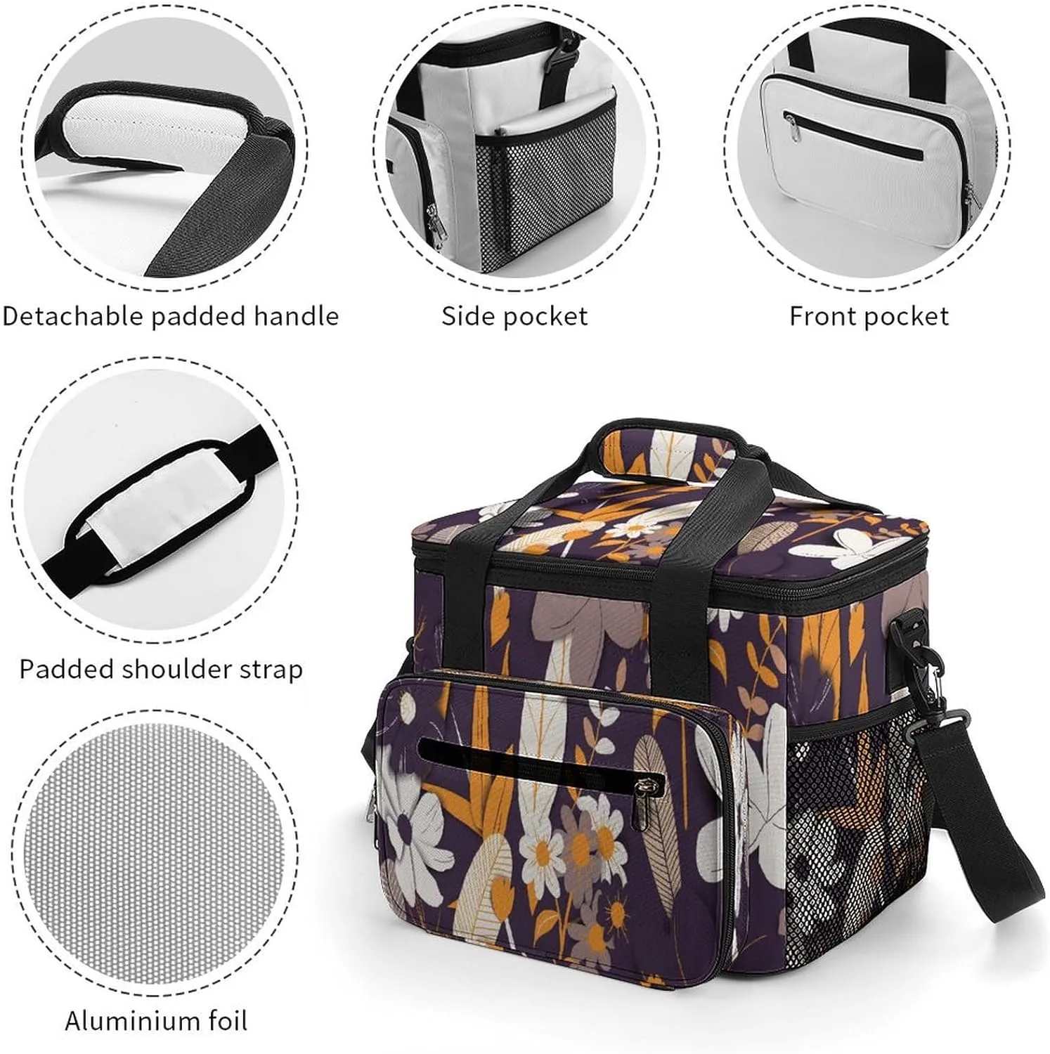 22.5L Waterproof Soft Cooler BagInsulated Lunch Box for Camping Fishing Beach Road Trips