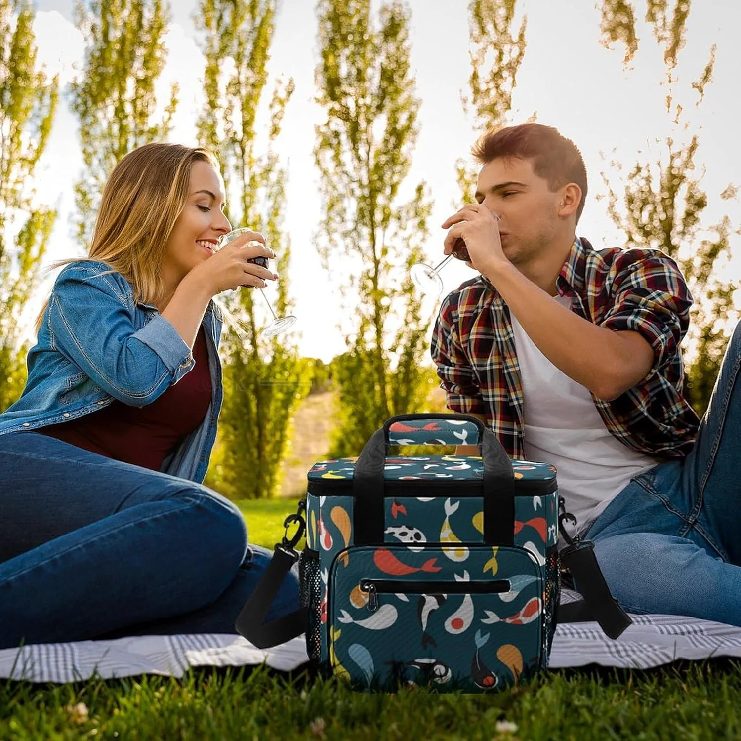 22.5L Waterproof Soft Cooler BagInsulated Lunch Box for Camping Fishing Beach Road Trips