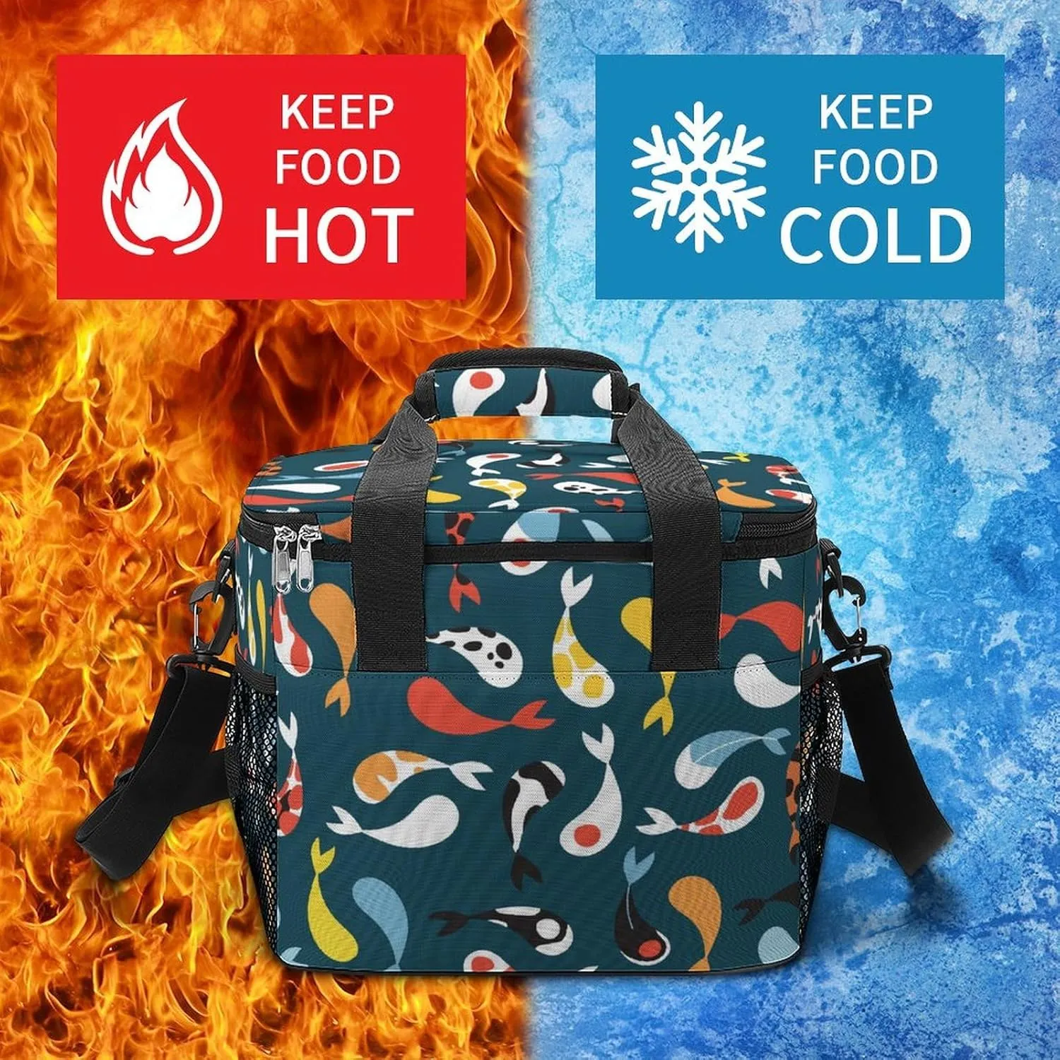 22.5L Waterproof Soft Cooler BagInsulated Lunch Box for Camping Fishing Beach Road Trips