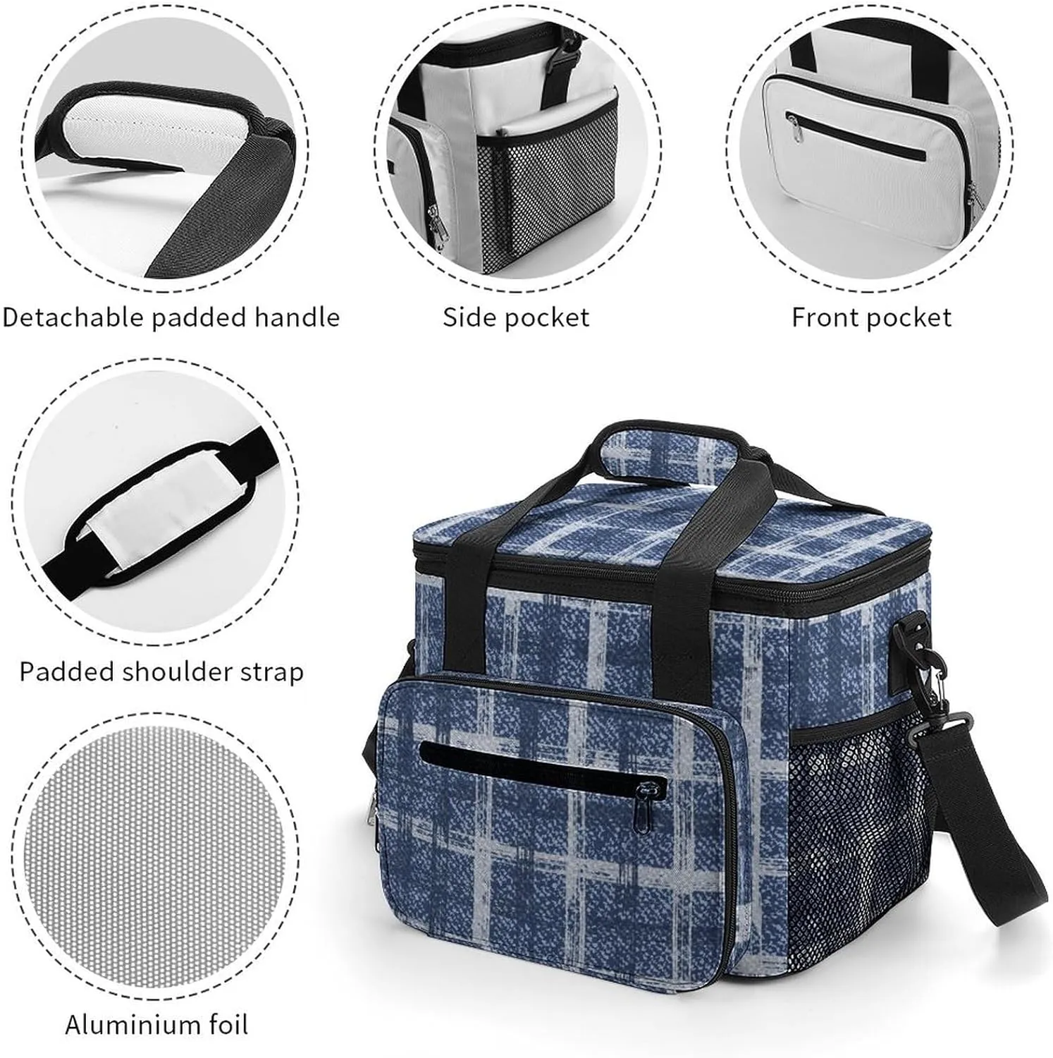 22.5L Waterproof Soft Cooler BagInsulated Lunch Box for Camping Fishing Beach Road Trips