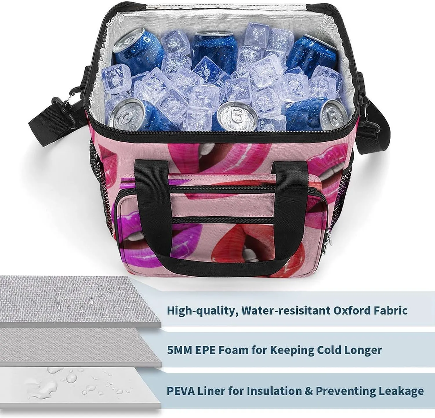 22.5L Waterproof Soft Cooler BagInsulated Lunch Box for Camping Fishing Beach Road Trips