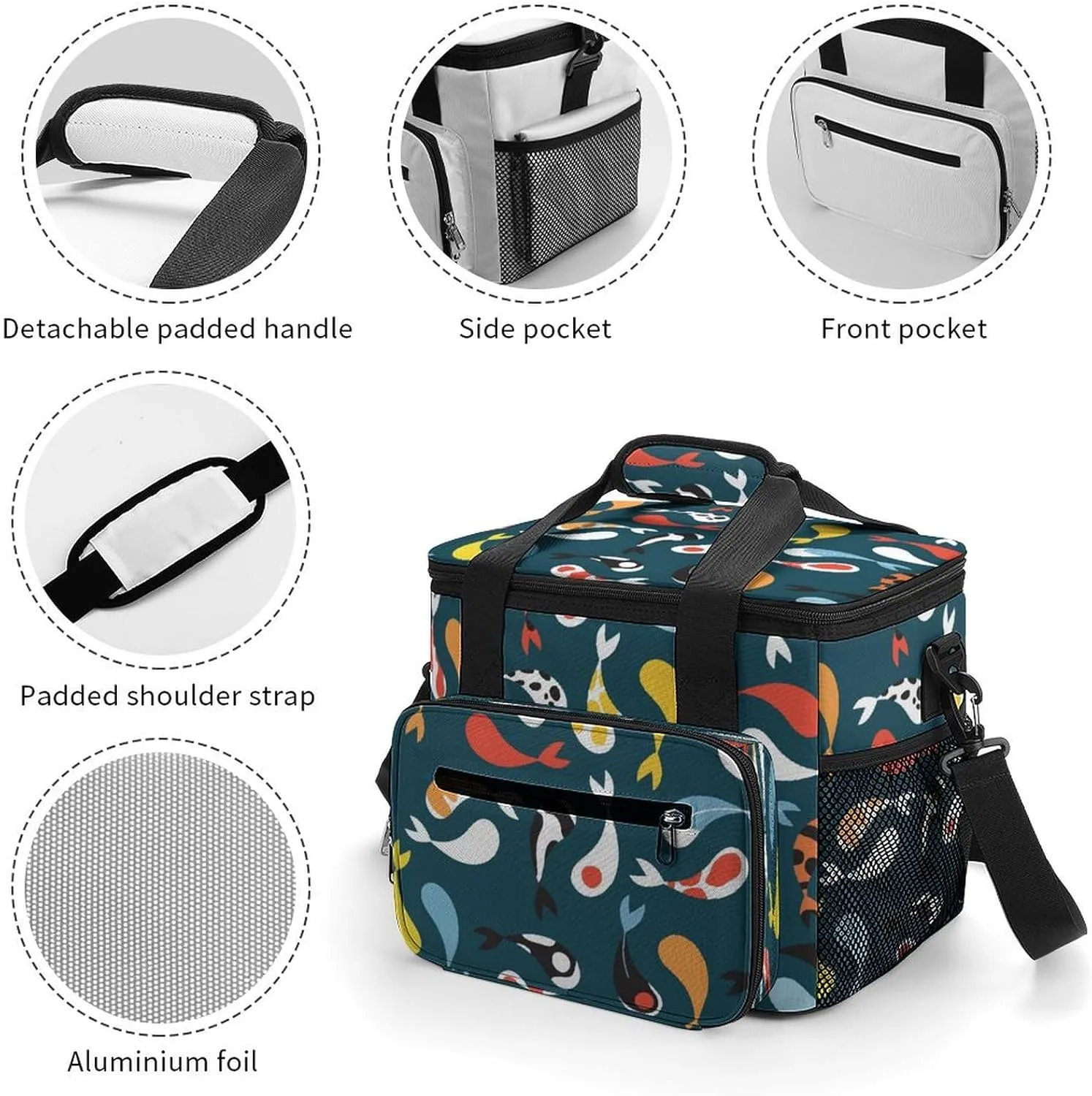 22.5L Waterproof Soft Cooler BagInsulated Lunch Box for Camping Fishing Beach Road Trips