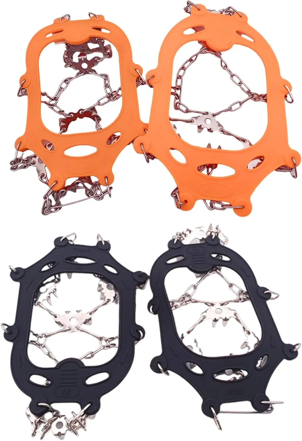 24 Teeth Ice Grip Antislip Shoe Boot Ice Traction Slip On Snow Ice Spikes Crampons Cleats Footwear Traction for Skiing