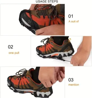 24-Tooth Anti-Slip Crampons Ice Cleats Snow Spikes for Shoes and Boots Shoe Covers for Ice & Snow, Perfect for Hiking, Climbing, Walking, Running & Hunting
