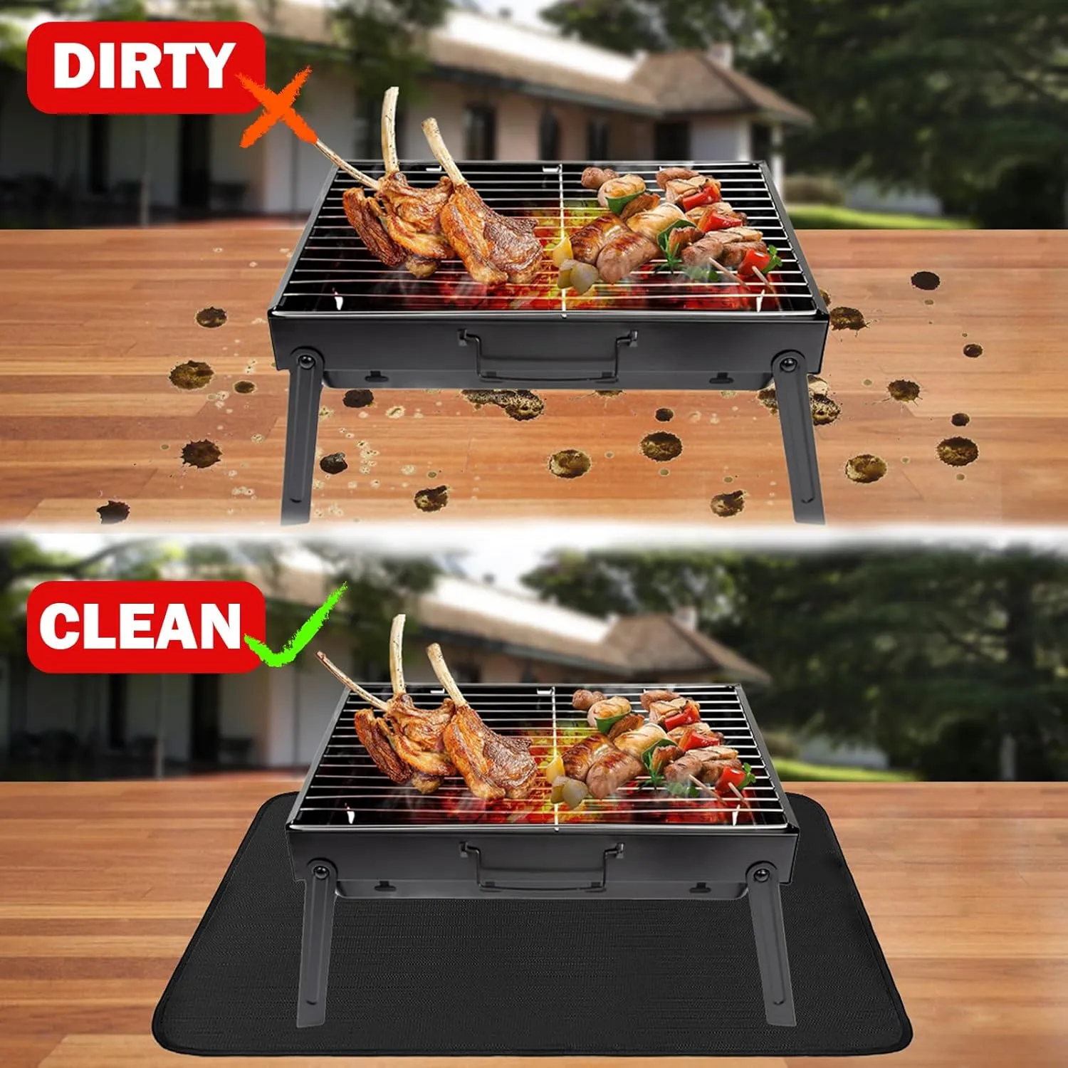 24x31 Inches Heat Resistant Mats for Countertop, Fireproof, Waterproof & Oil Proof Grill Mat to Protect Prep Tables, Outdoor Grills, Fireplaces & More Durable BBQ Mat