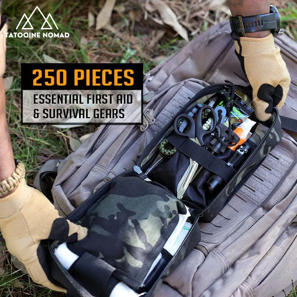 250-Piece Survival First Aid Kit with Molle Pouch for Outdoors