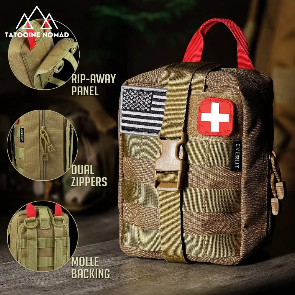 250-Piece Survival First Aid Kit with Molle Pouch for Outdoors