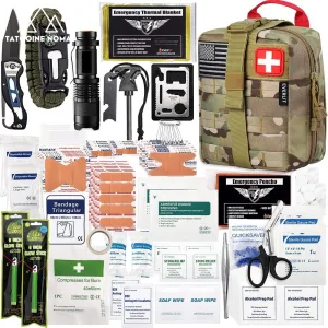 250-Piece Survival First Aid Kit with Molle Pouch for Outdoors