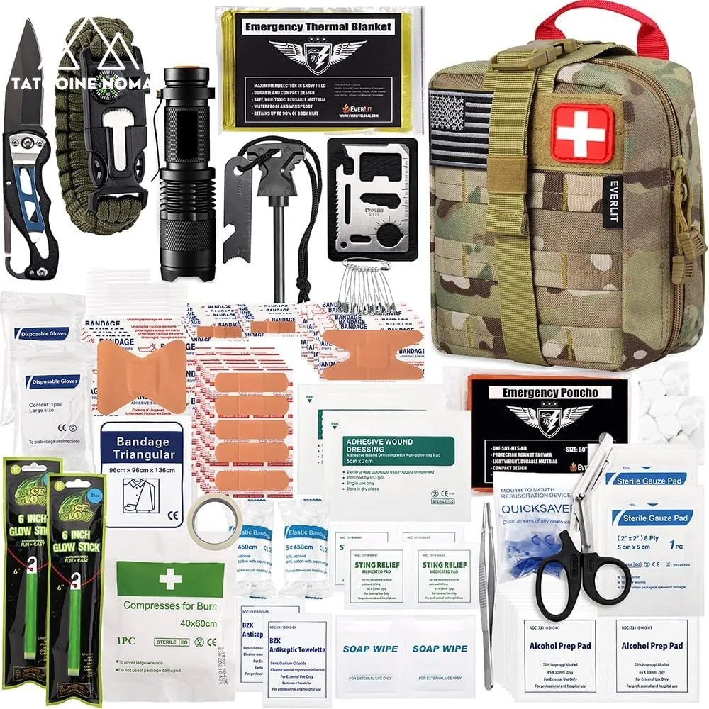250-Piece Survival First Aid Kit with Molle Pouch for Outdoors