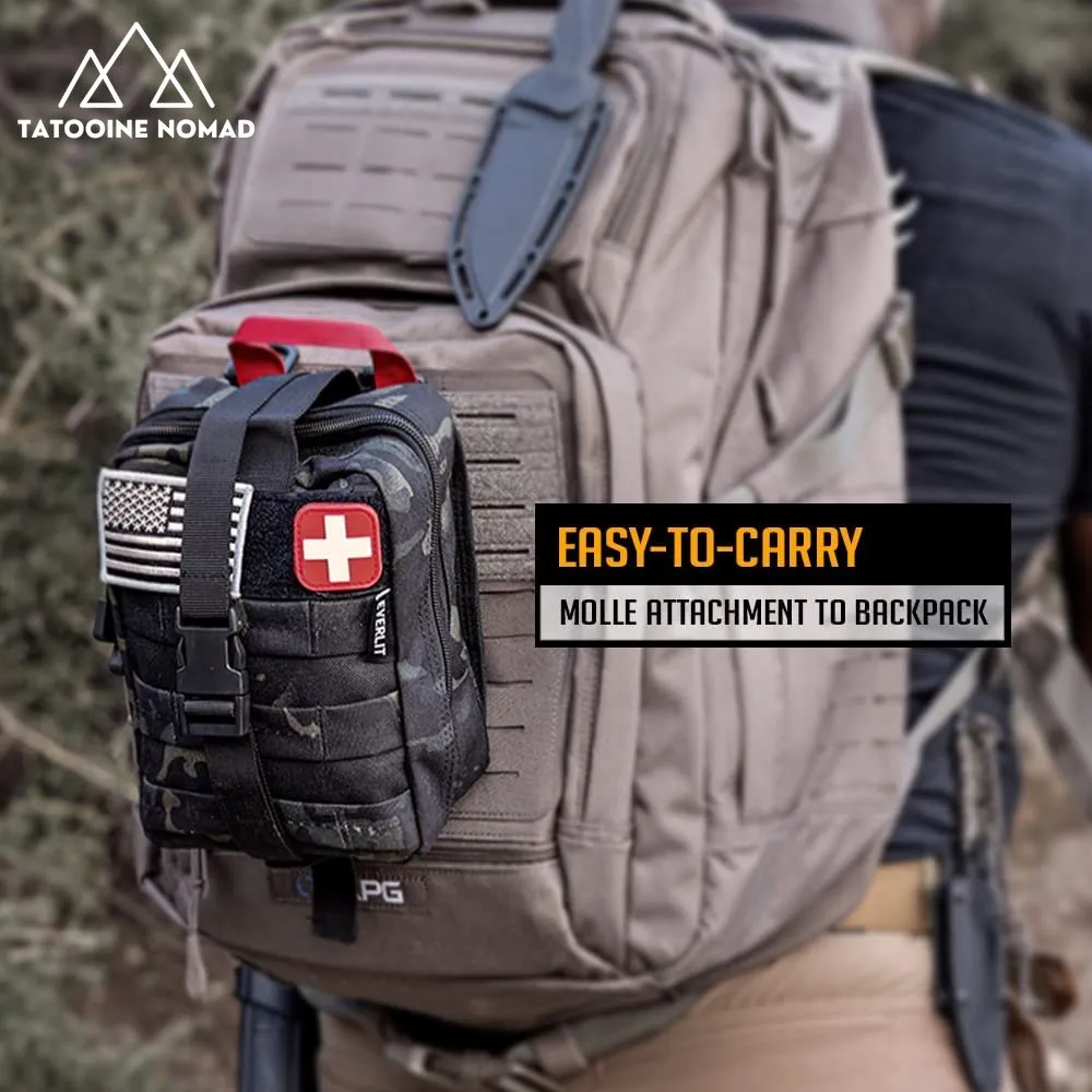 250-Piece Survival First Aid Kit with Molle Pouch for Outdoors