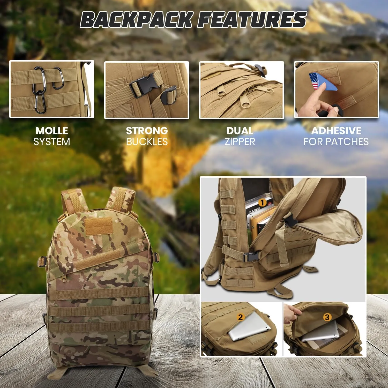 25L Bug Out Backpack for Men | Survival Go Bag for Essential Items, Supplies, Tools & Necessity Kits in Emergencies