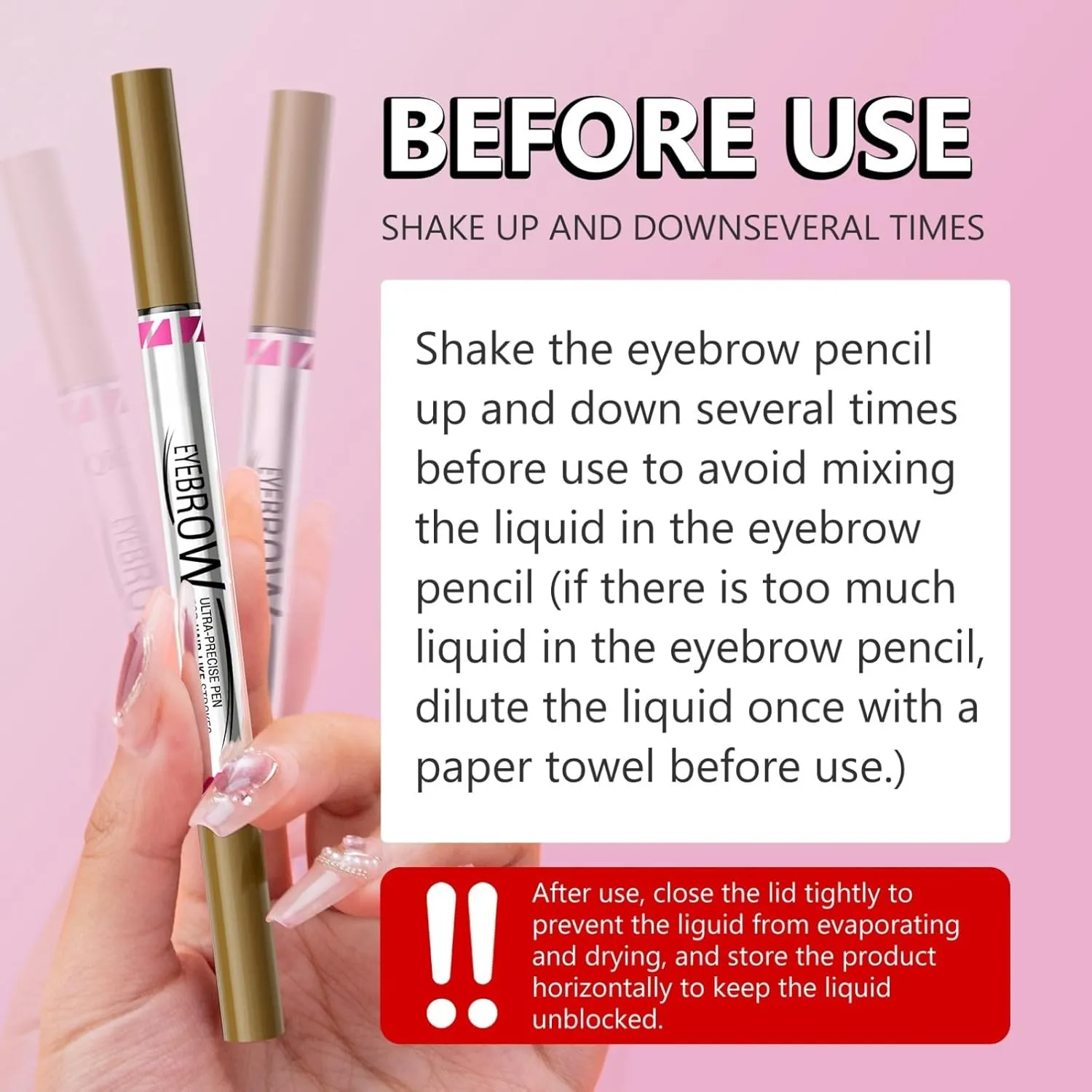 2PCS 2-in-1 Dual-Ended Microblading Eyebrow Pen and Eyeliner Curved Eyebrow Pen Pencil 3D Waterproof Eyebrow Pen with Micro Fork Tip and Precise Brush Tip Create Natural Hair Like Brows (03# 2pcs)