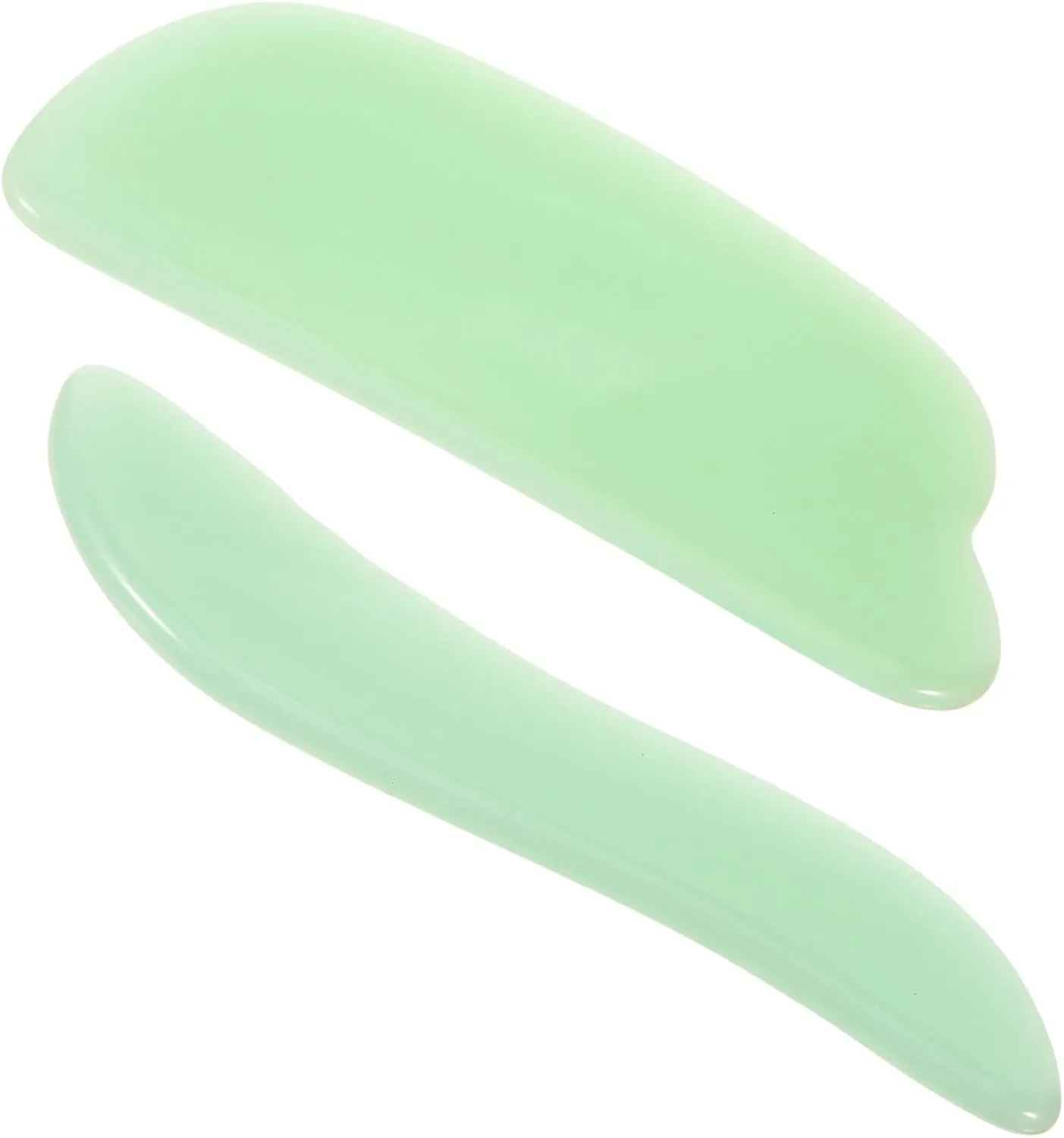 2pcs Facial Scraping Board Jade Gua Massage Tool for Face Neck Body Relaxation Lightweight Portable Guasha Board for Home Travel Use