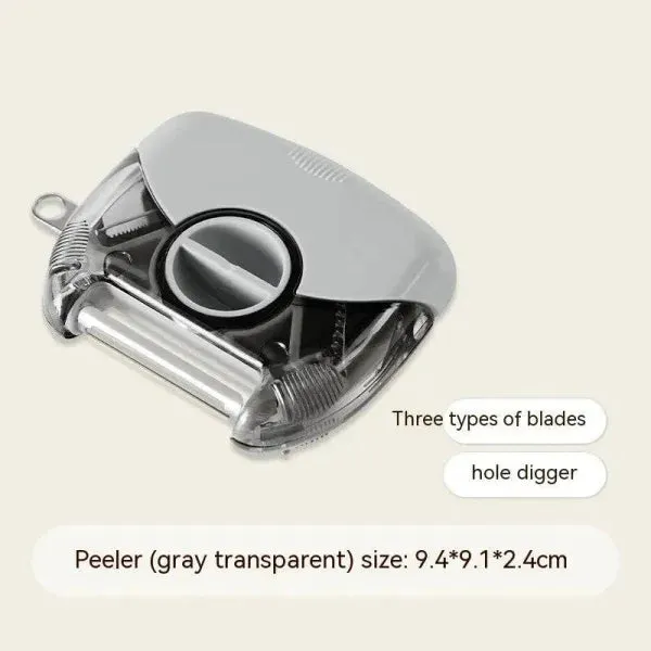 3-in-1 Peeler Multi-Functional Kitchen Tool with Stainless Steel Cutter