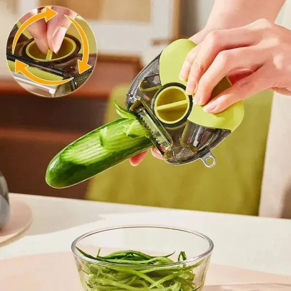 3-in-1 Peeler Multi-Functional Kitchen Tool with Stainless Steel Cutter