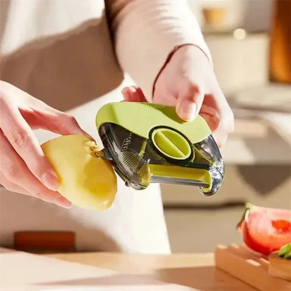 3-in-1 Peeler Multi-Functional Kitchen Tool with Stainless Steel Cutter
