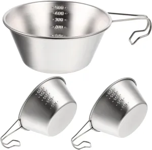 304 Stainless Steel Collapsible Bowls 3-pack Water Bowl for Camping Picnic Bulk Supplies